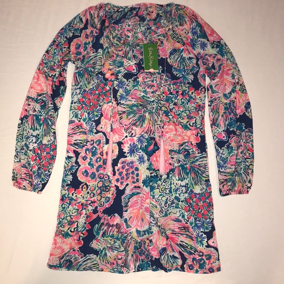 NWT Lilly Pulitzer Willa Dress: indigo gypsea - Picture 2 of 8